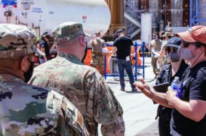 Leadership being shown the liquid rocket CONOPS and novel deployable systems test site.