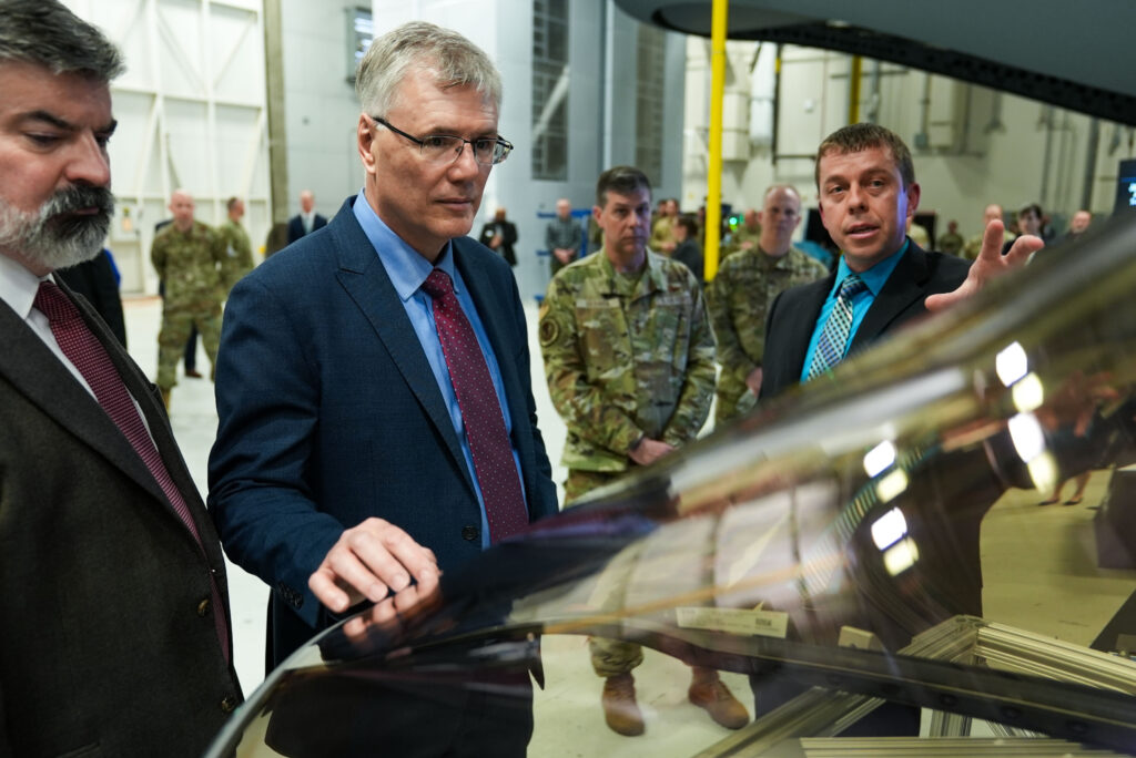 Meink during tour at WPAFB
