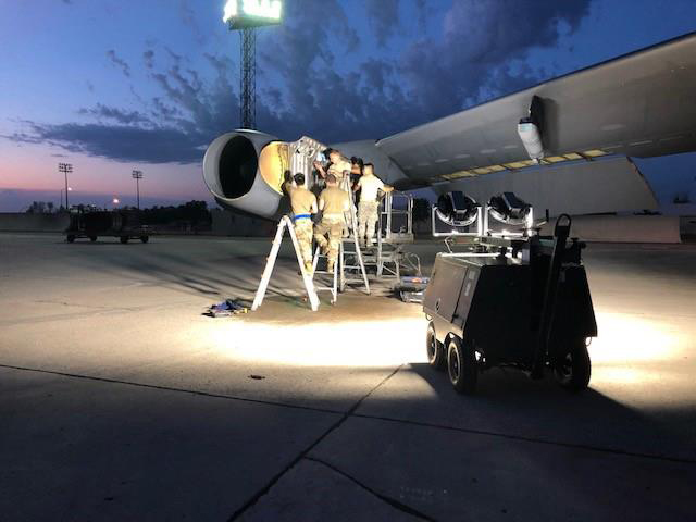 image of lights on plane and team