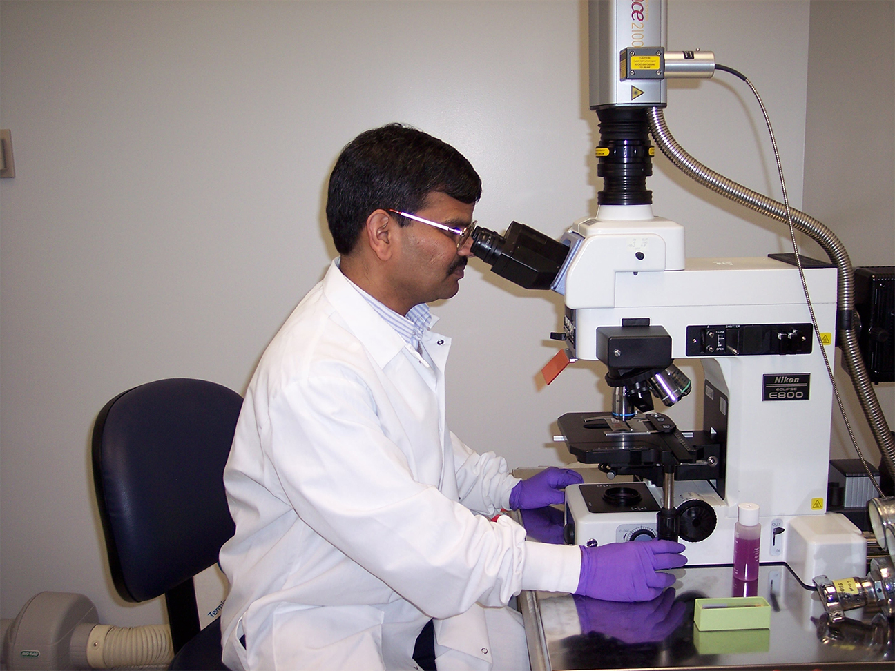 image of scientist in lab