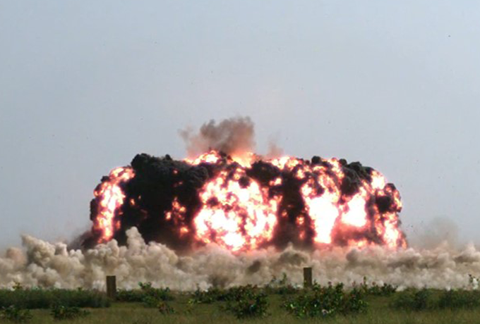 large explosion with fire
