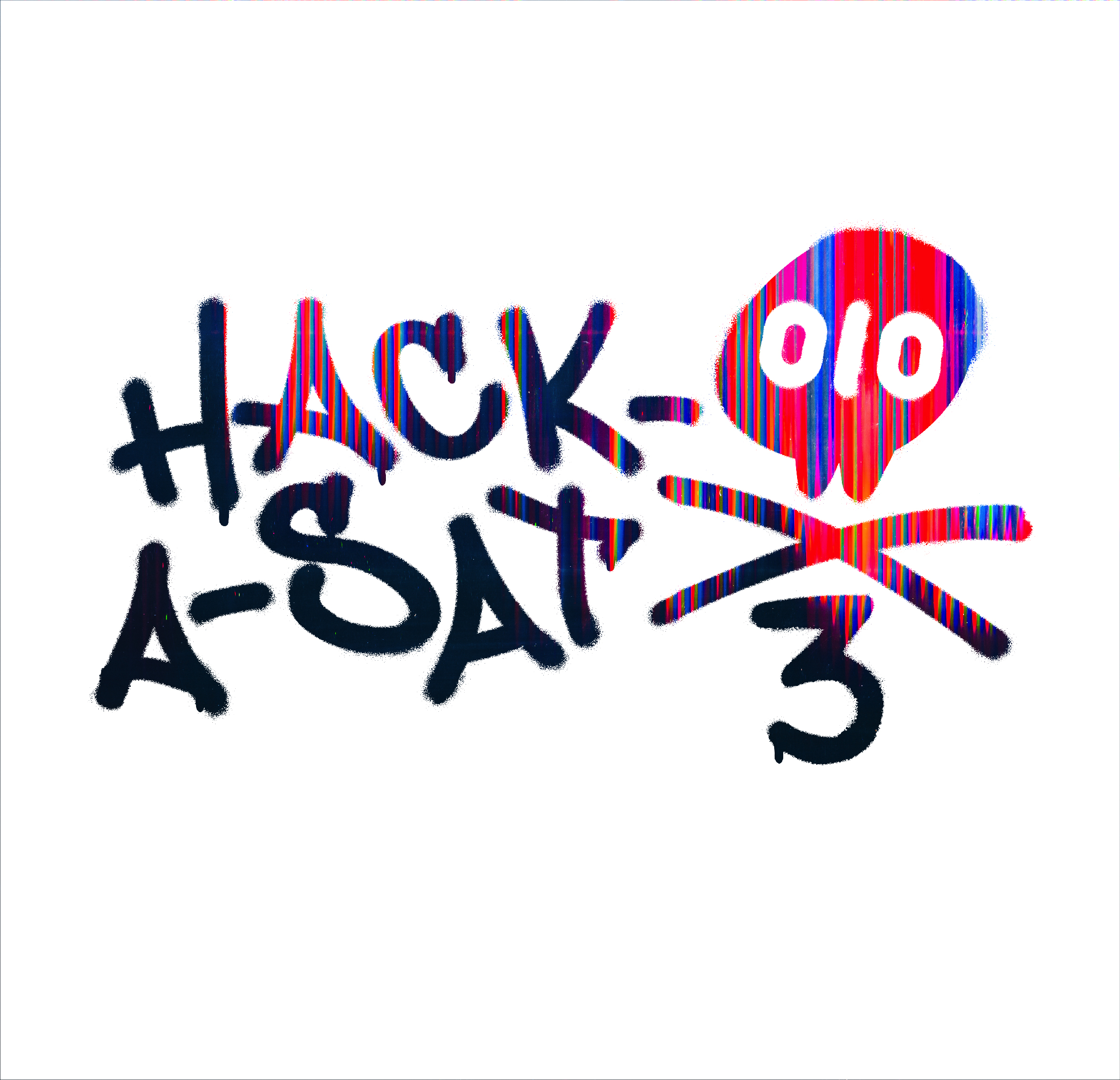 Hack-A-Sat 3 spray painted logo