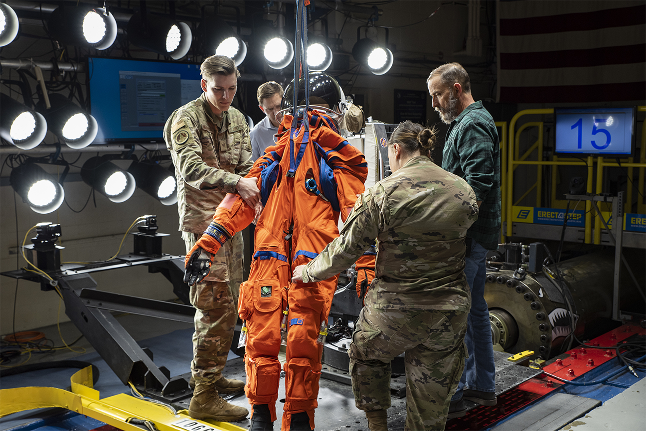 astronaut crew seat and flight suit testing