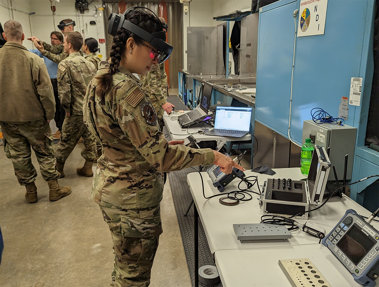 airman testing augmented reality equipment