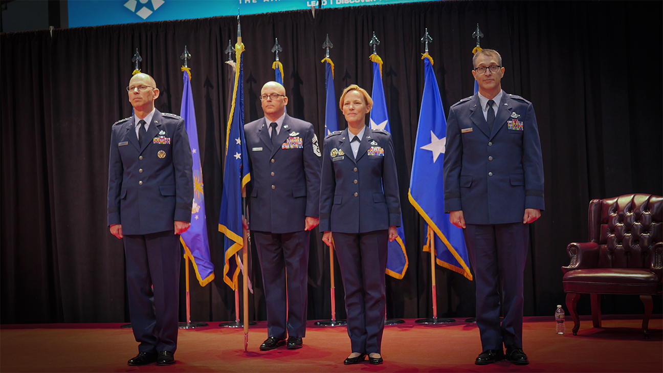 AFRL leadership during change of command ceremony