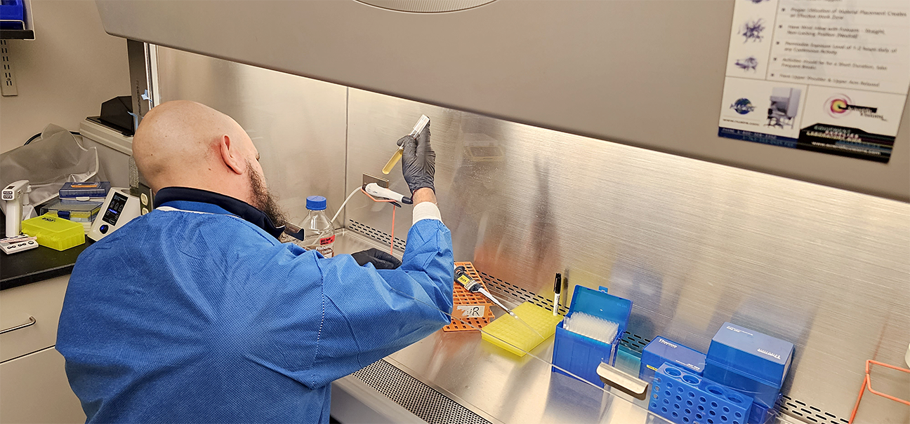 research biologist testing samples in lab