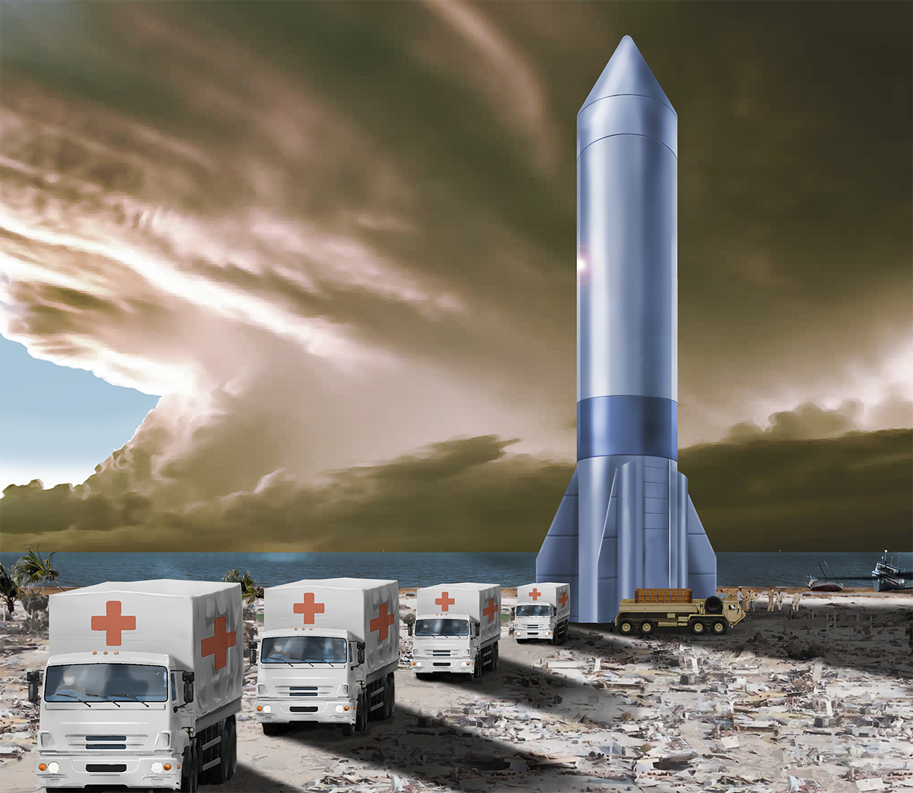 illustration of rocket cargo system