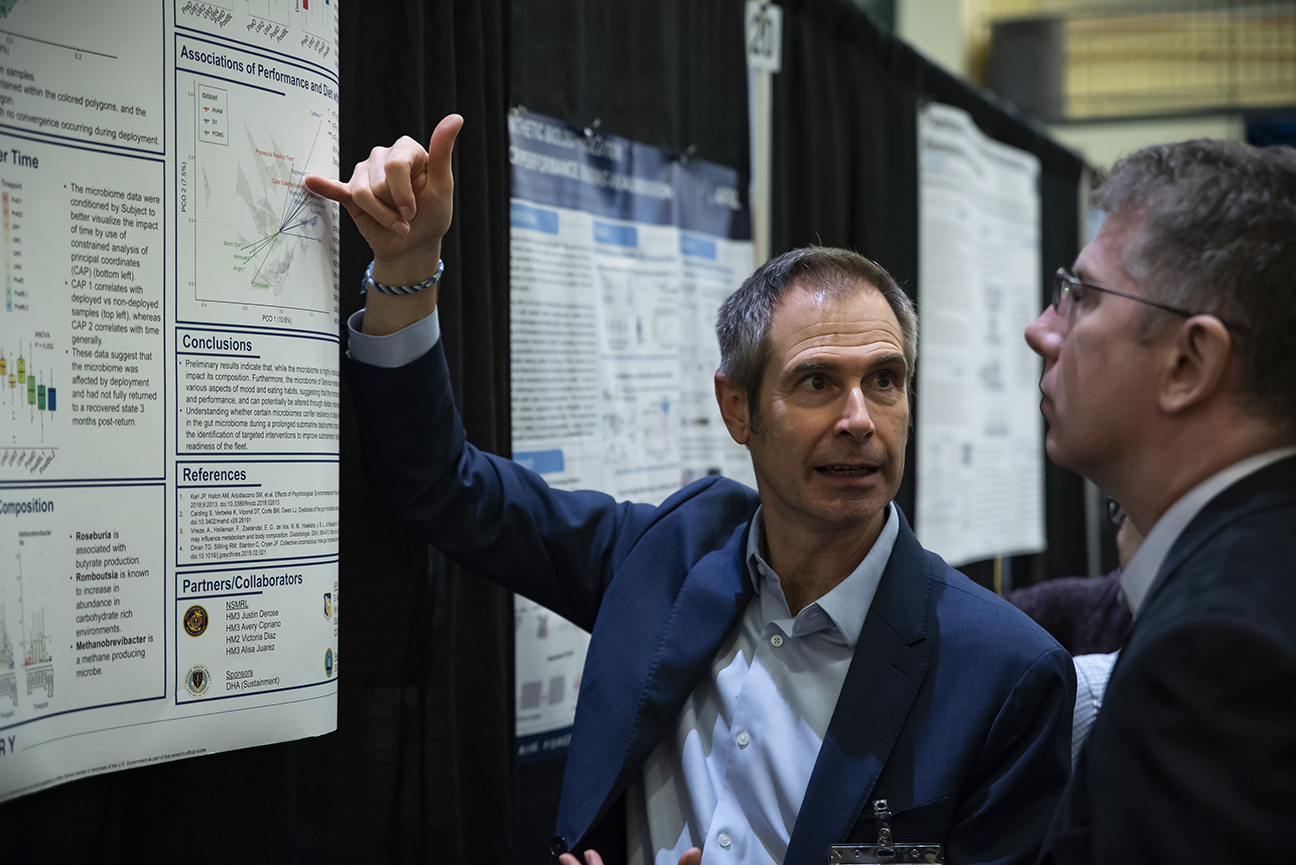 poster session discussions during event