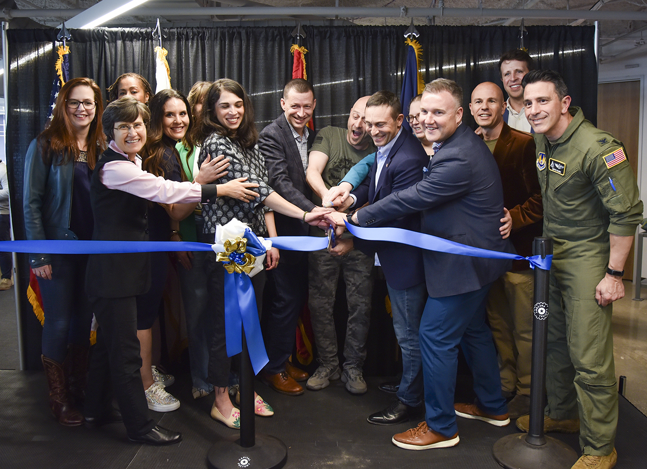 ribbon cutting during AFWERX event