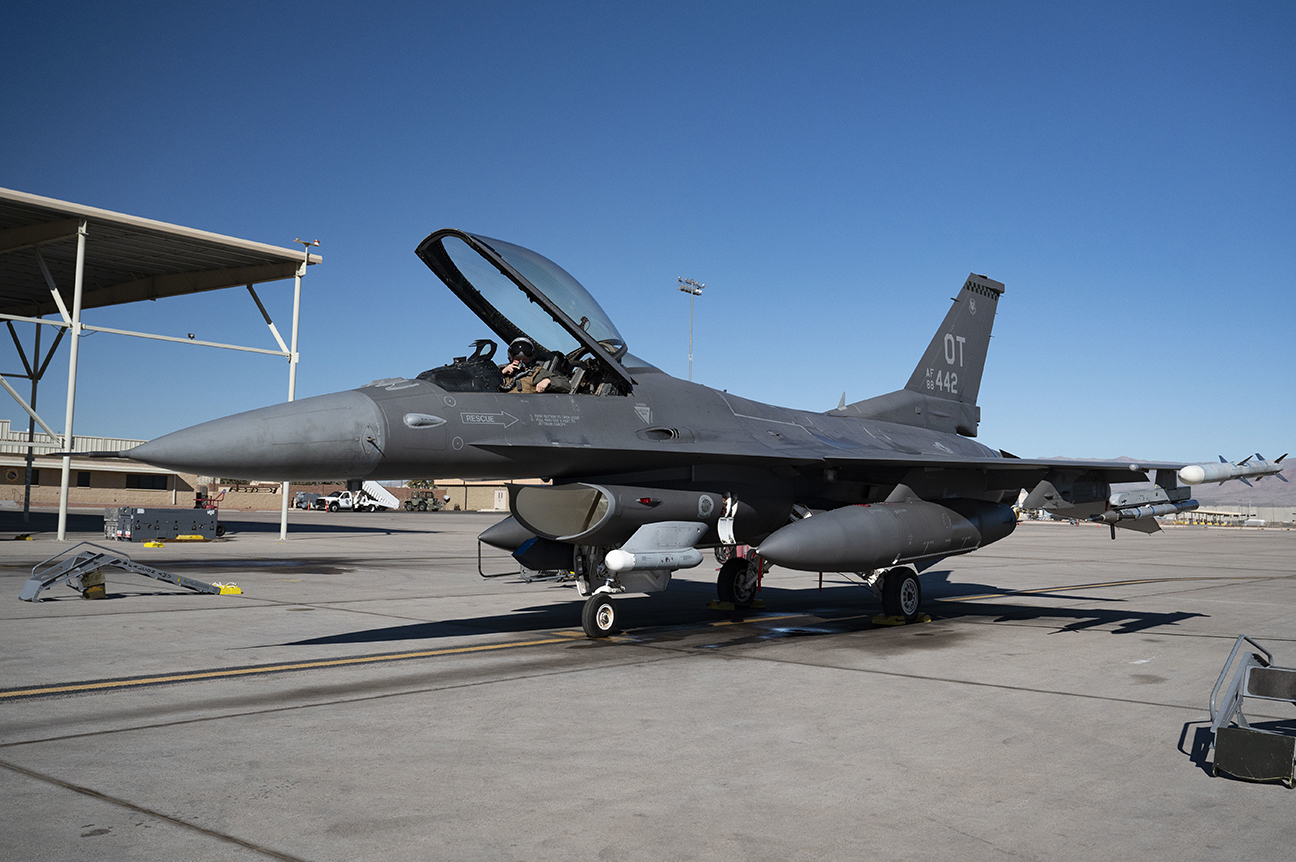 F-16 jet fighter being used for testing