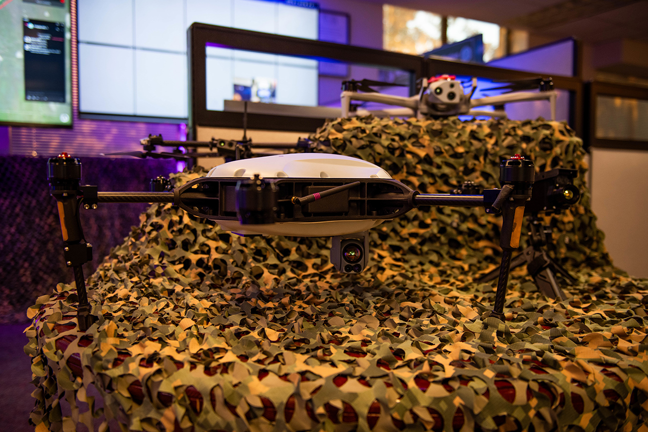 drone on display during demonstration