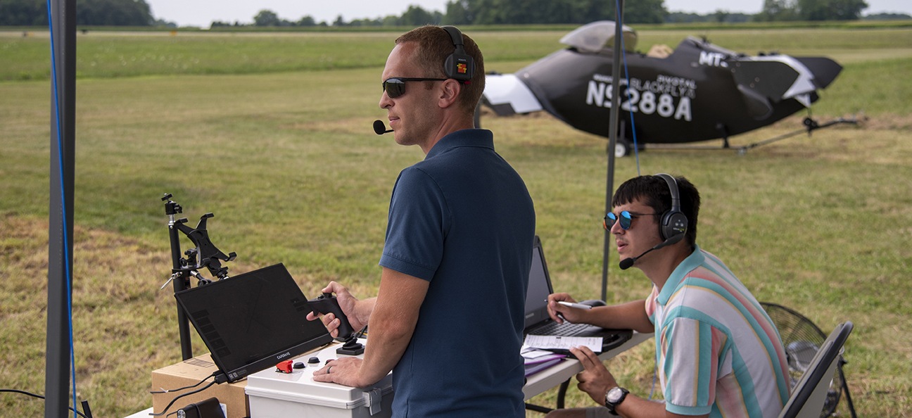 team testing aircraft