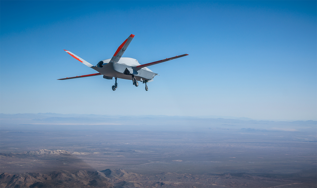 XQ-67A aircraft during test flight