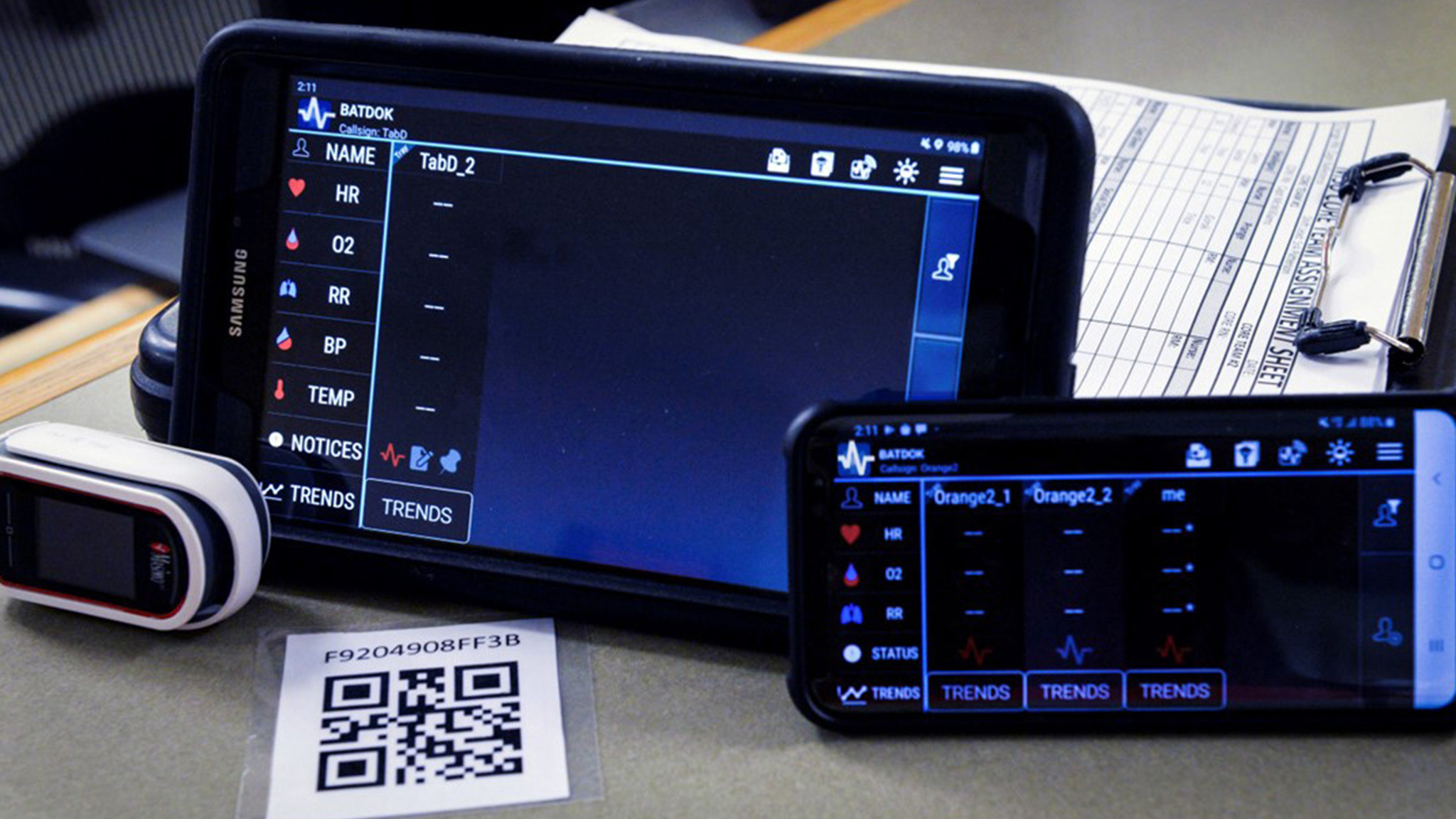 BATDOK program feature image showing software on mobile equipment