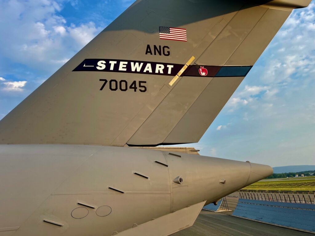 Microvanes installed on a C-17 Globemaster III at Stewart Air National Guard Base.